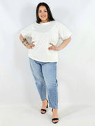 Bluzka plus size z koronkowymi rękawami elegancka lekka XXL Stylowa XL