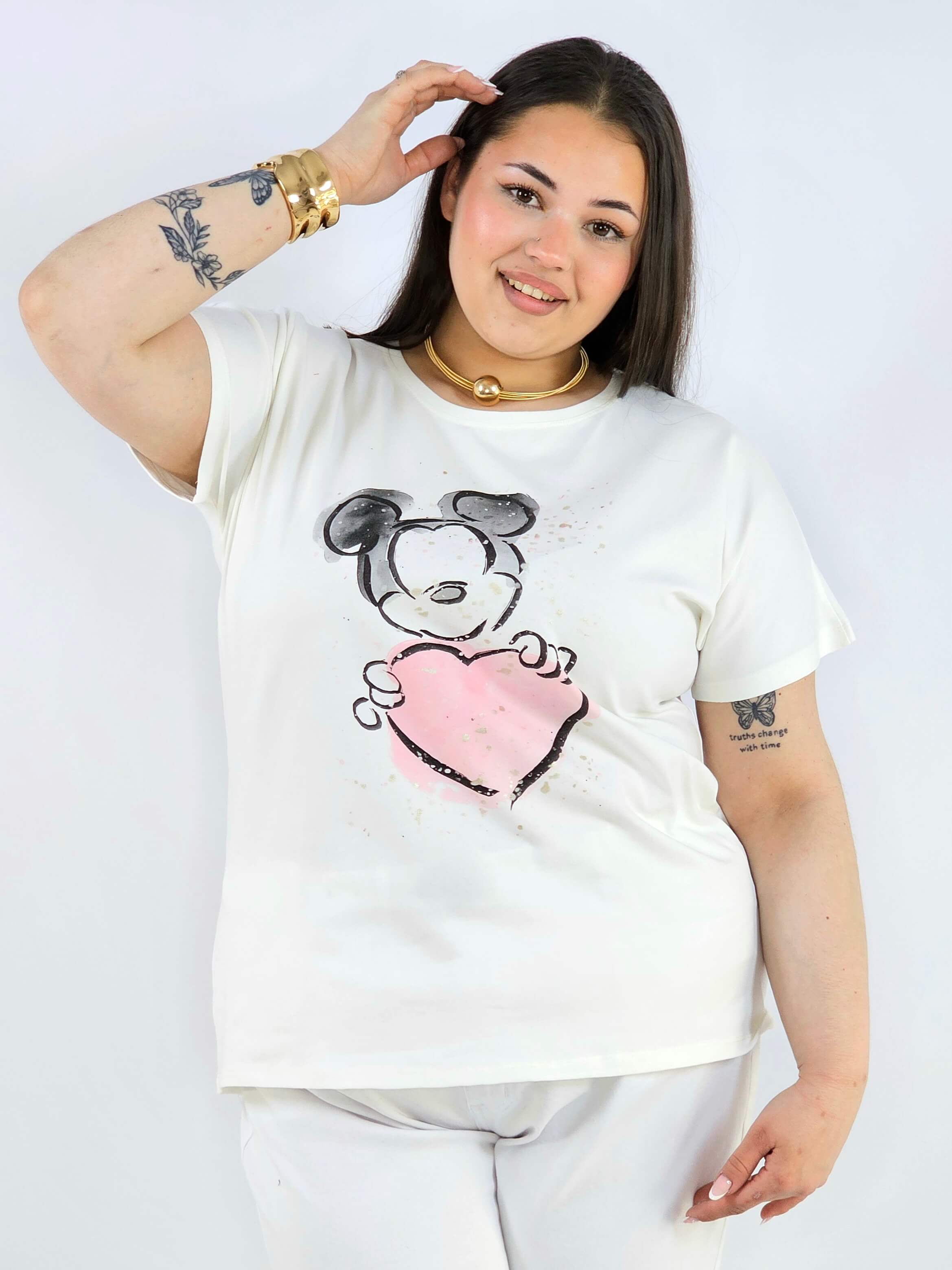 Bluzka plus size z nadrukiem Miki XXL – modna i komfortowa na co dzień Stylowa XL