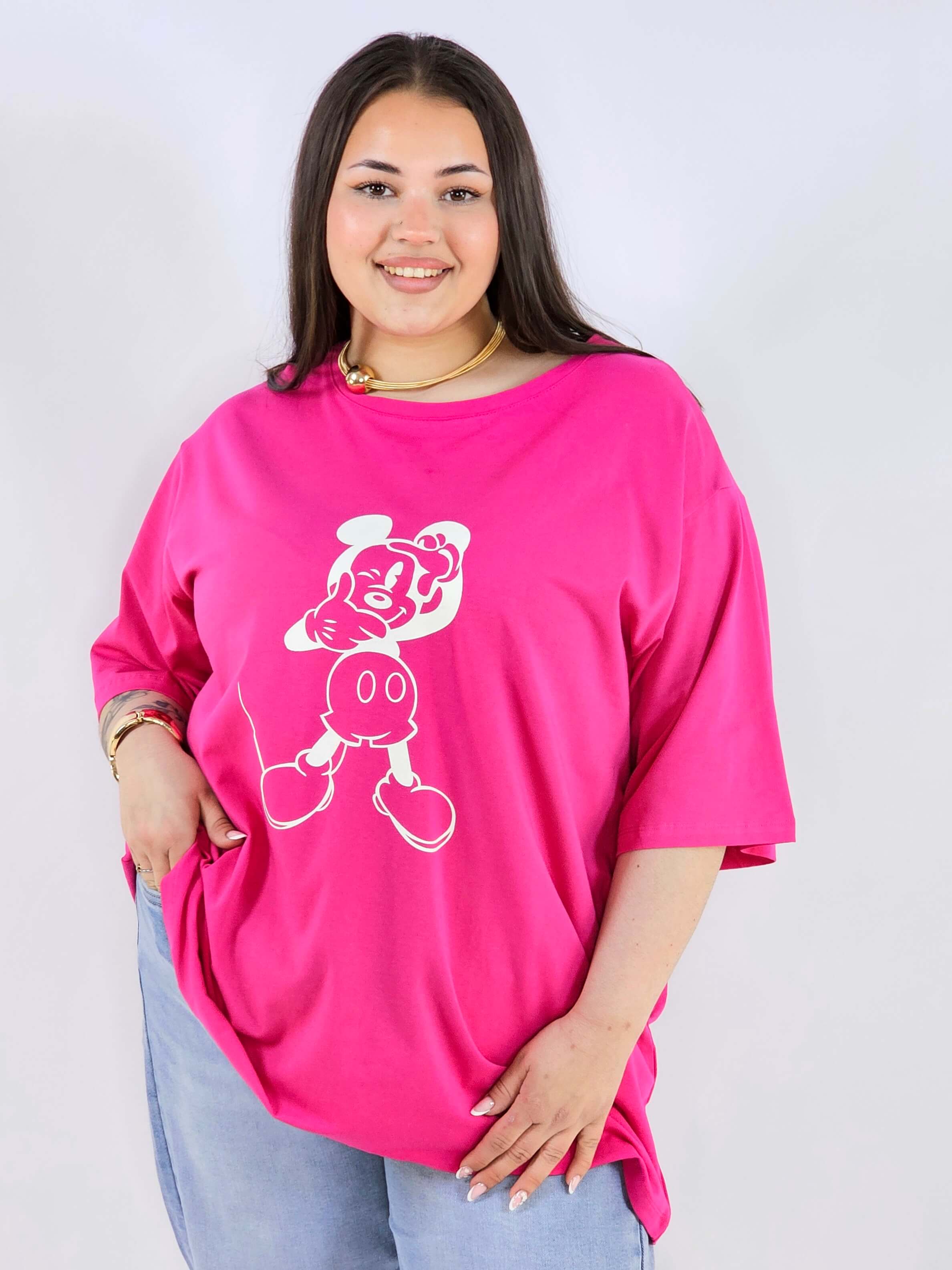 Bluzka plus size z nadrukiem Miki XXL – modny luz i wygoda Stylowa XL
