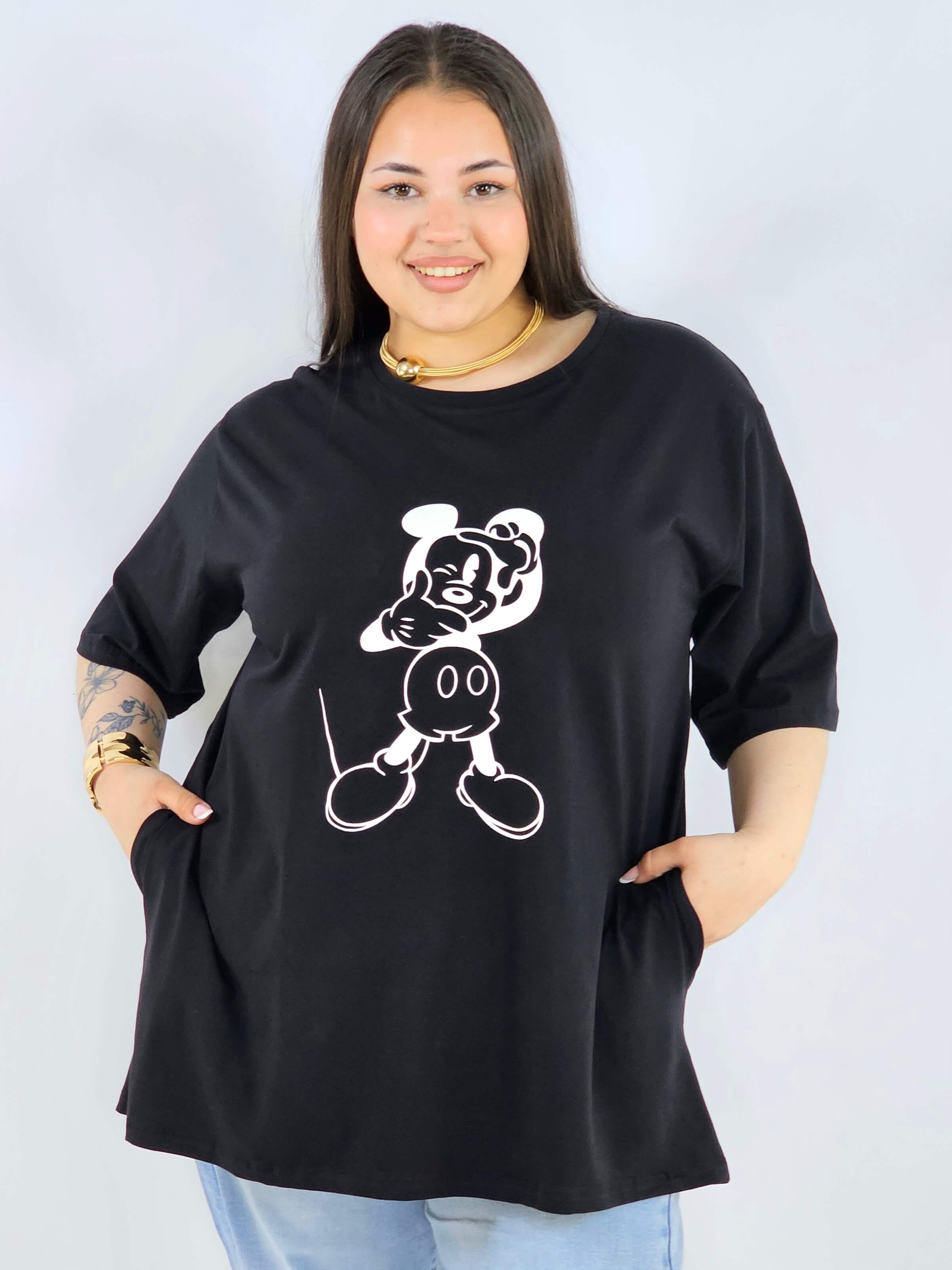 Bluzka plus size z nadrukiem Miki XXL – modny luz i wygoda Stylowa XL