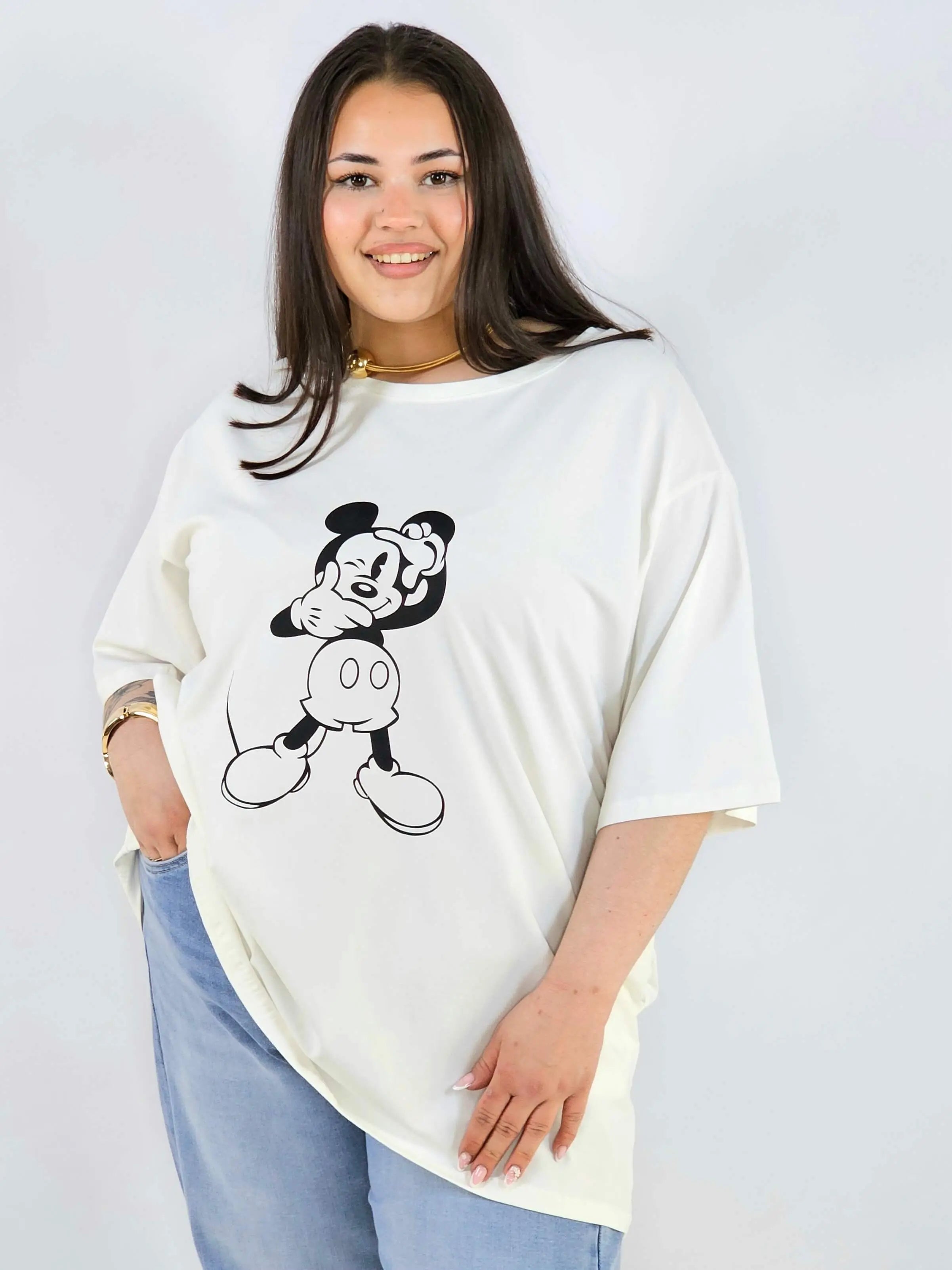 Bluzka plus size z nadrukiem Miki XXL – modny luz i wygoda Stylowa XL