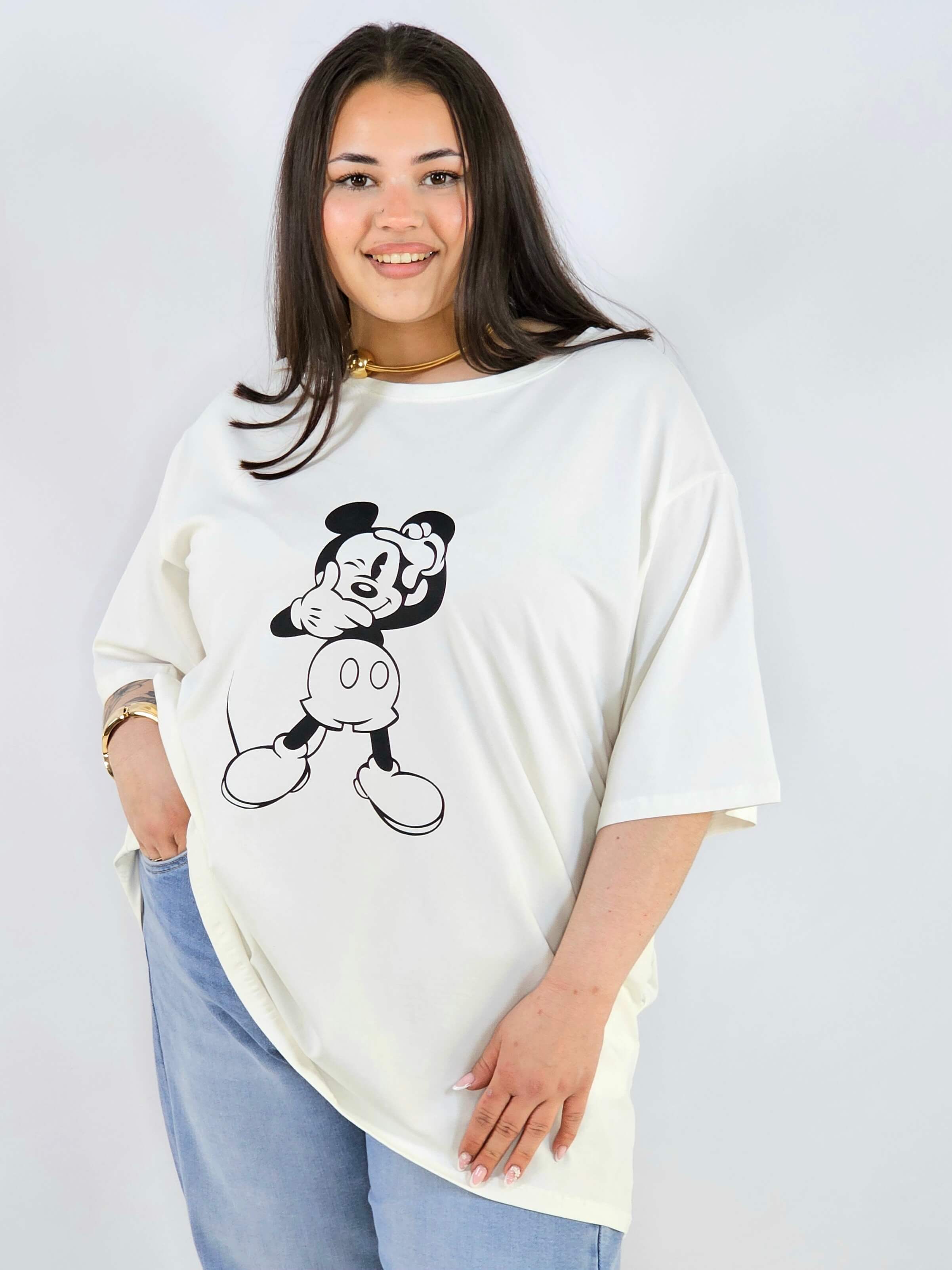 Bluzka plus size z nadrukiem Miki XXL – modny luz i wygoda Stylowa XL