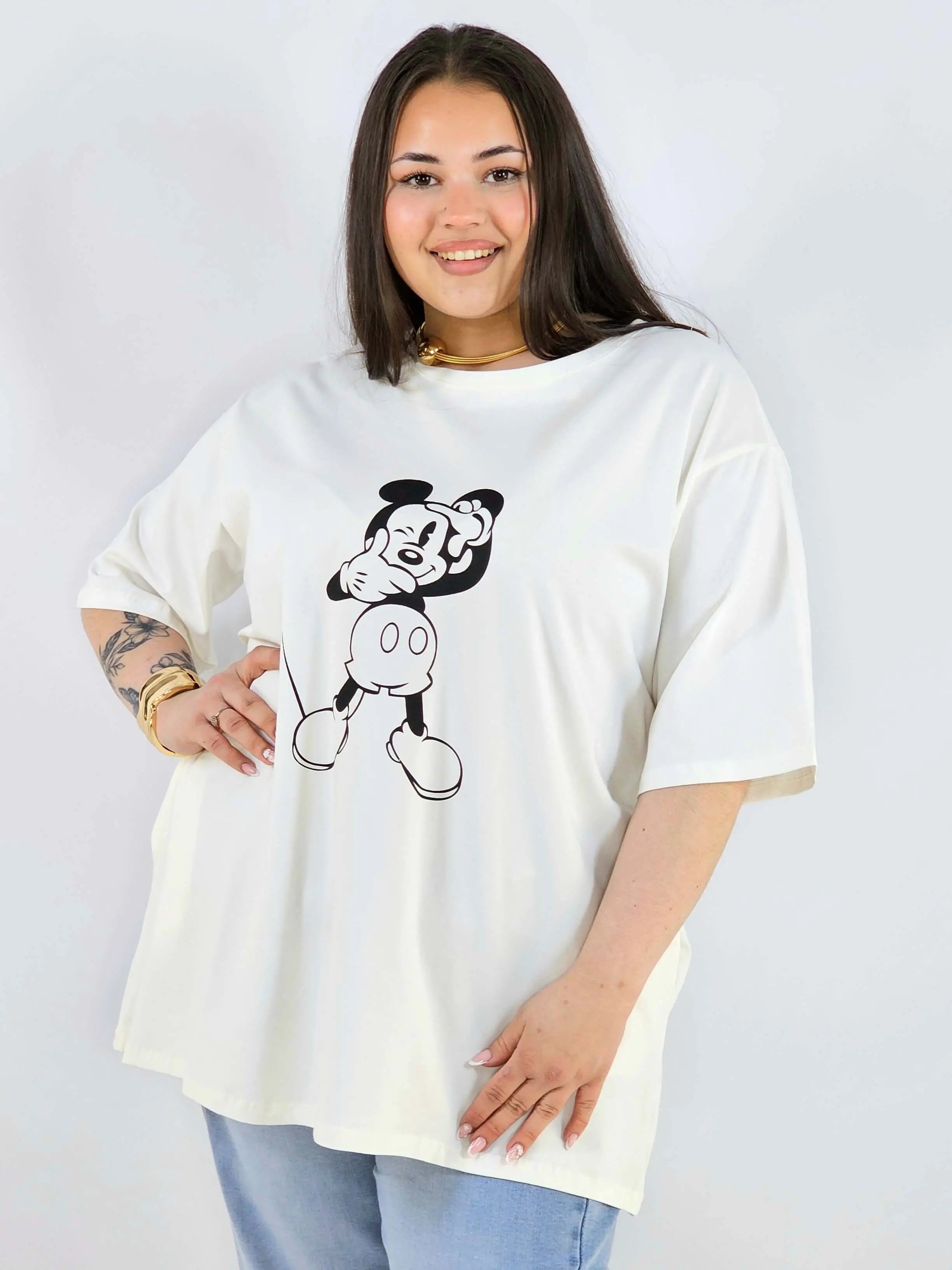 Bluzka plus size z nadrukiem Miki XXL – modny luz i wygoda Stylowa XL