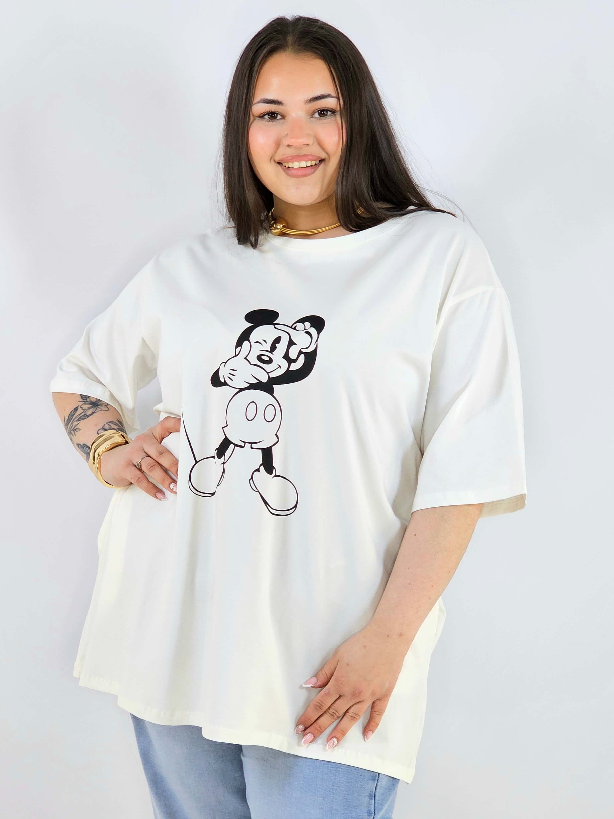 Bluzka plus size z nadrukiem Miki XXL – modny luz i wygoda Stylowa XL