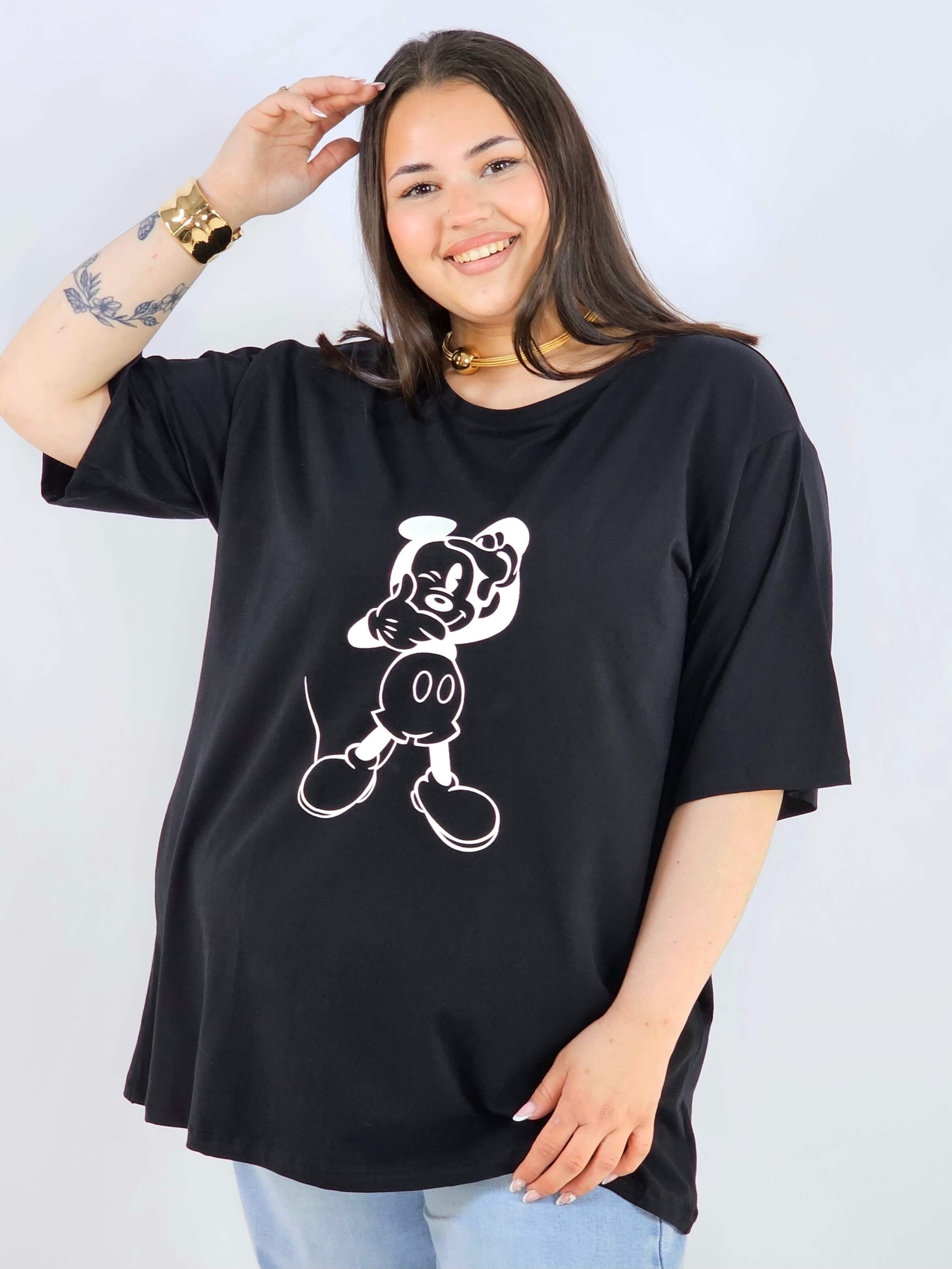 Bluzka plus size z nadrukiem Miki XXL – modny luz i wygoda Stylowa XL