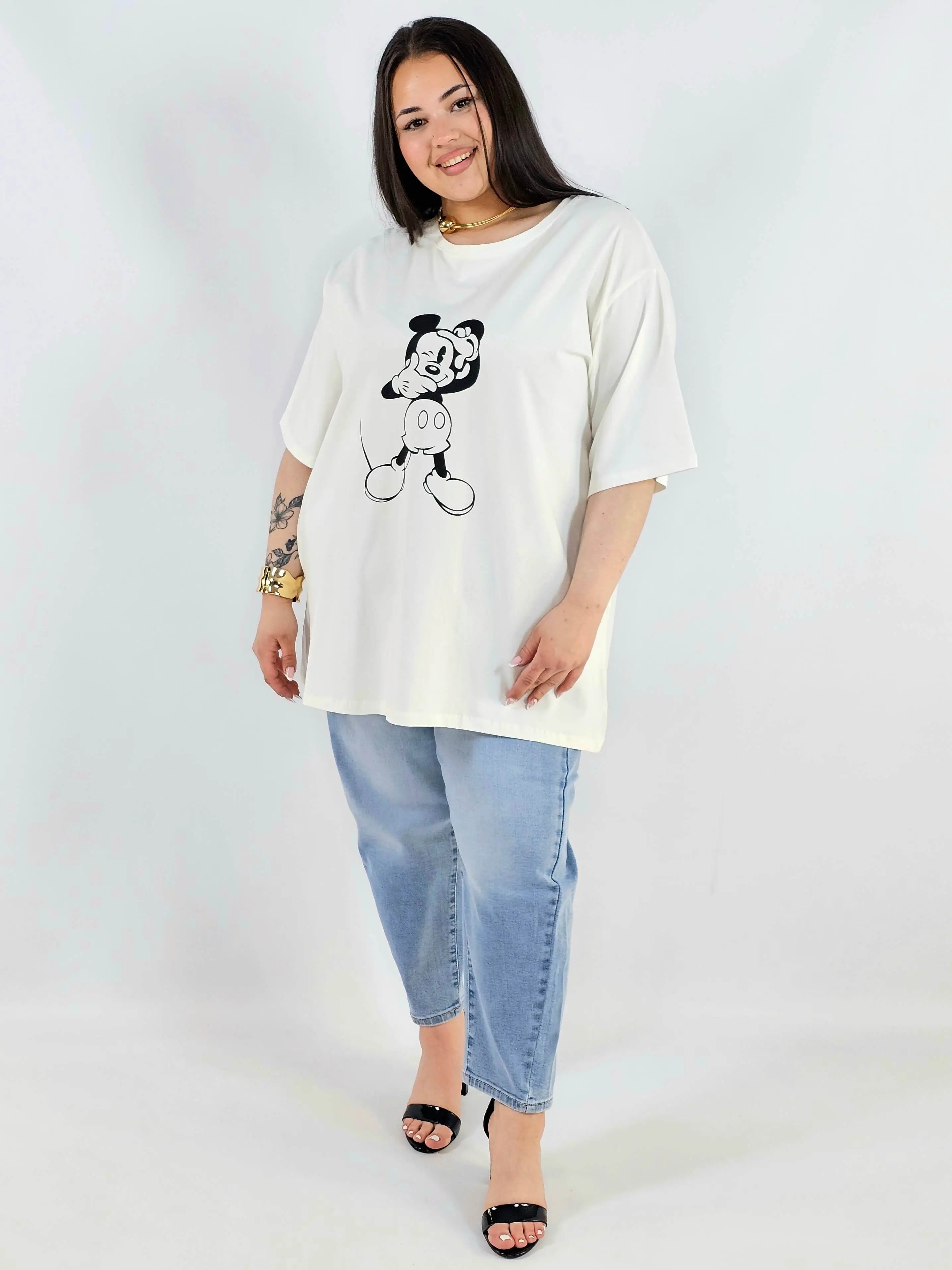 Bluzka plus size z nadrukiem Miki XXL – modny luz i wygoda Stylowa XL