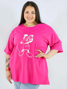 Bluzka plus size z nadrukiem Miki XXL – modny luz i wygoda Stylowa XL