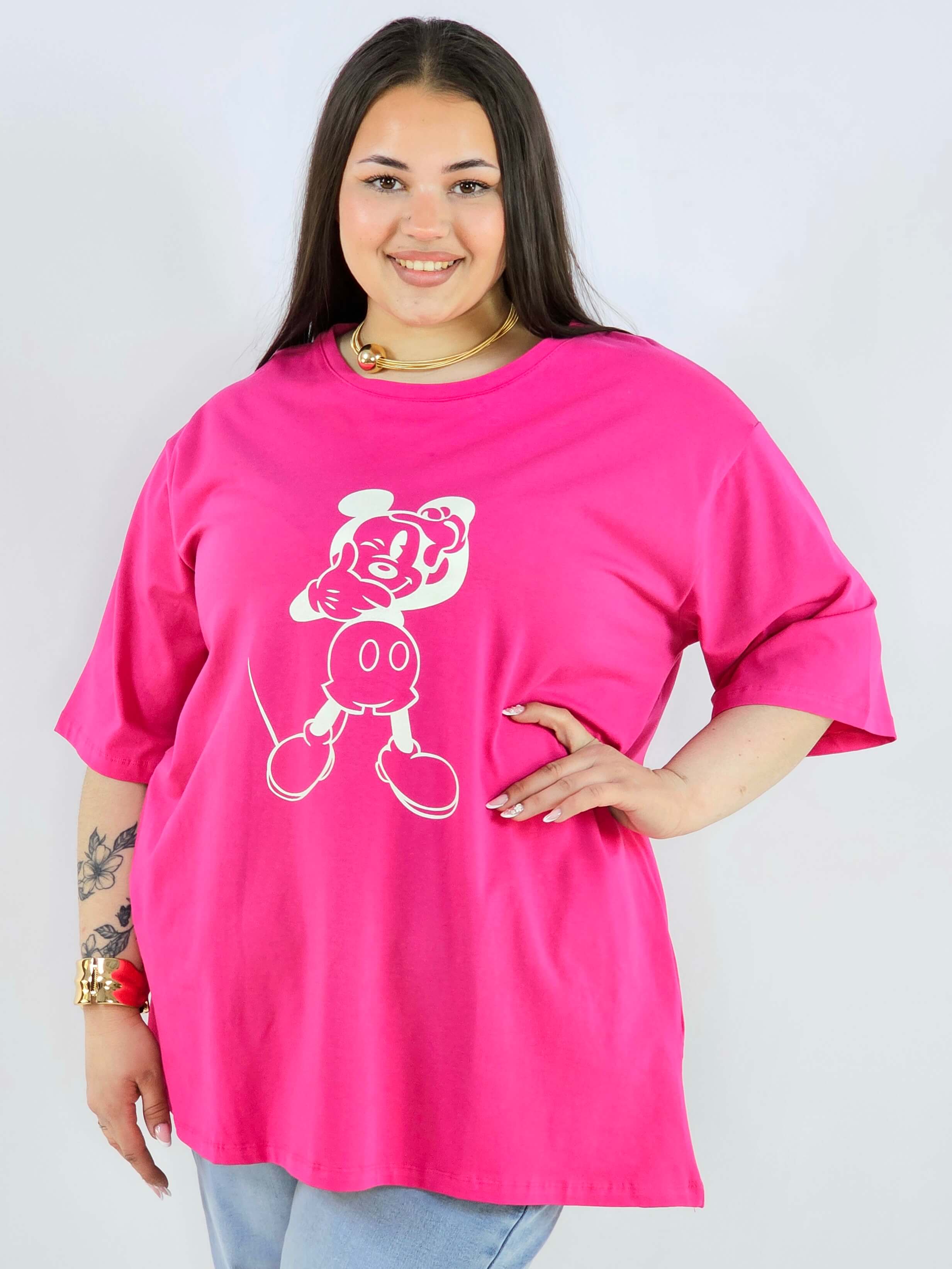Bluzka plus size z nadrukiem Miki XXL – modny luz i wygoda Stylowa XL