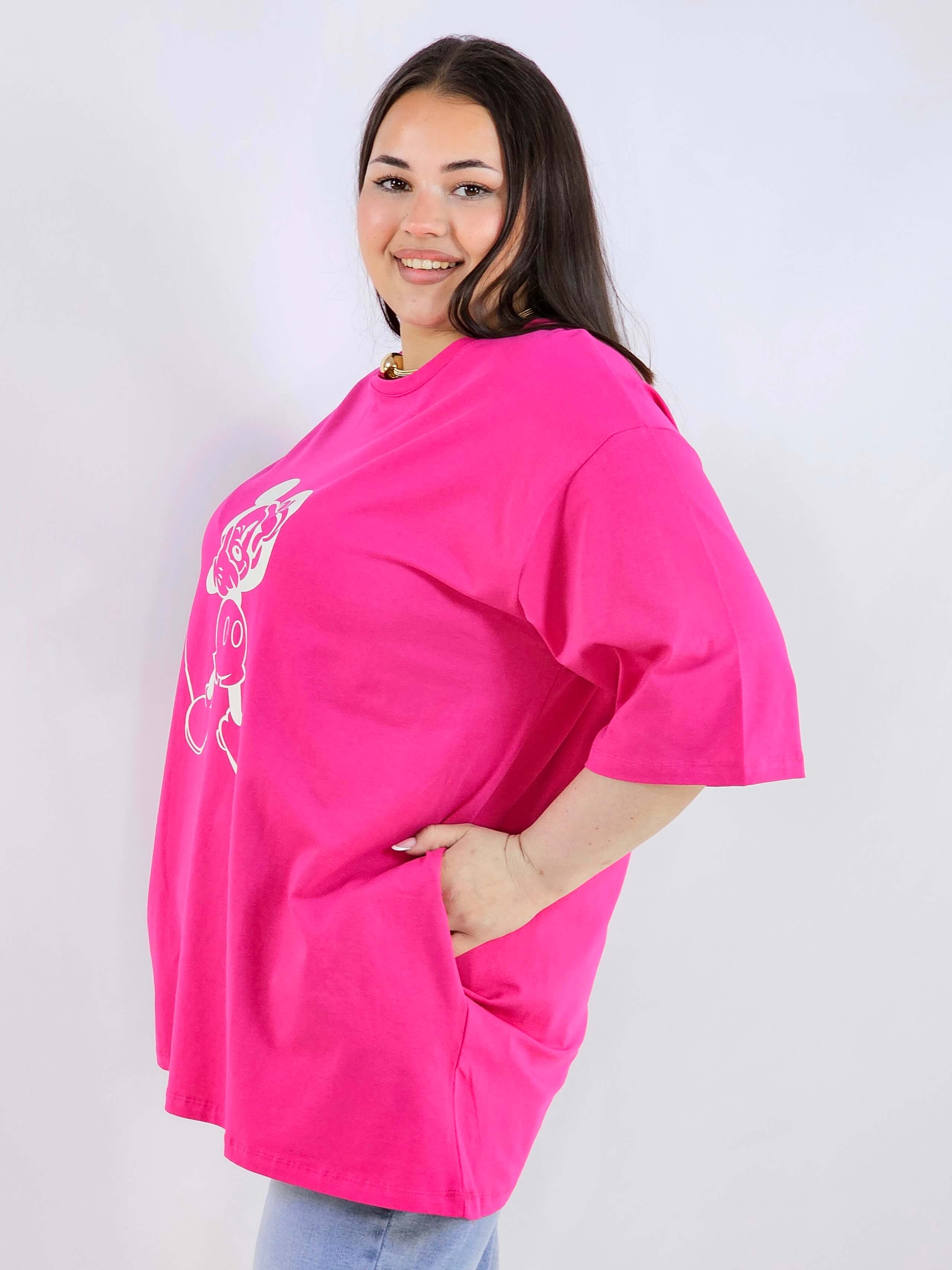 Bluzka plus size z nadrukiem Miki XXL – modny luz i wygoda Stylowa XL