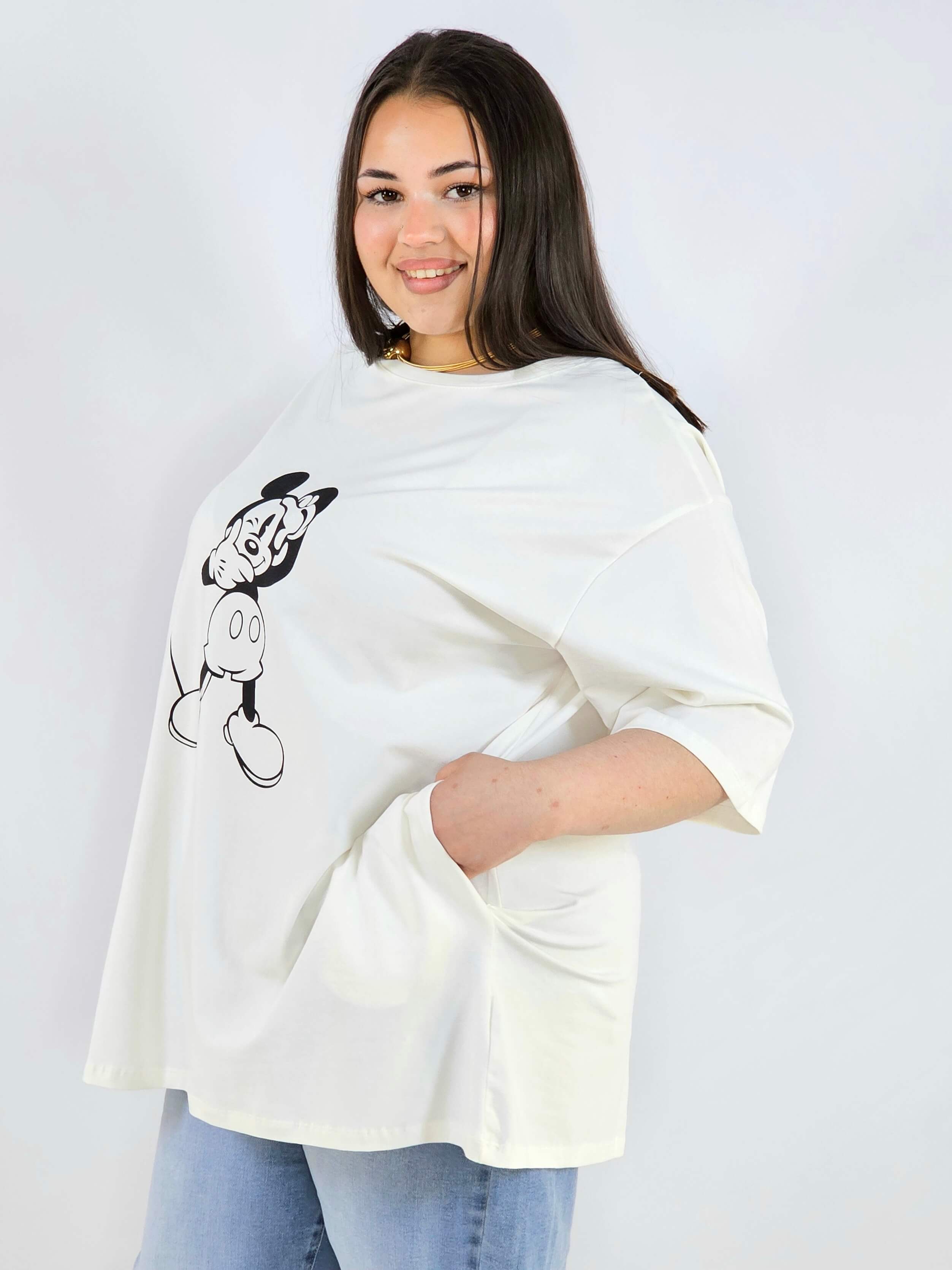 Bluzka plus size z nadrukiem Miki XXL – modny luz i wygoda Stylowa XL