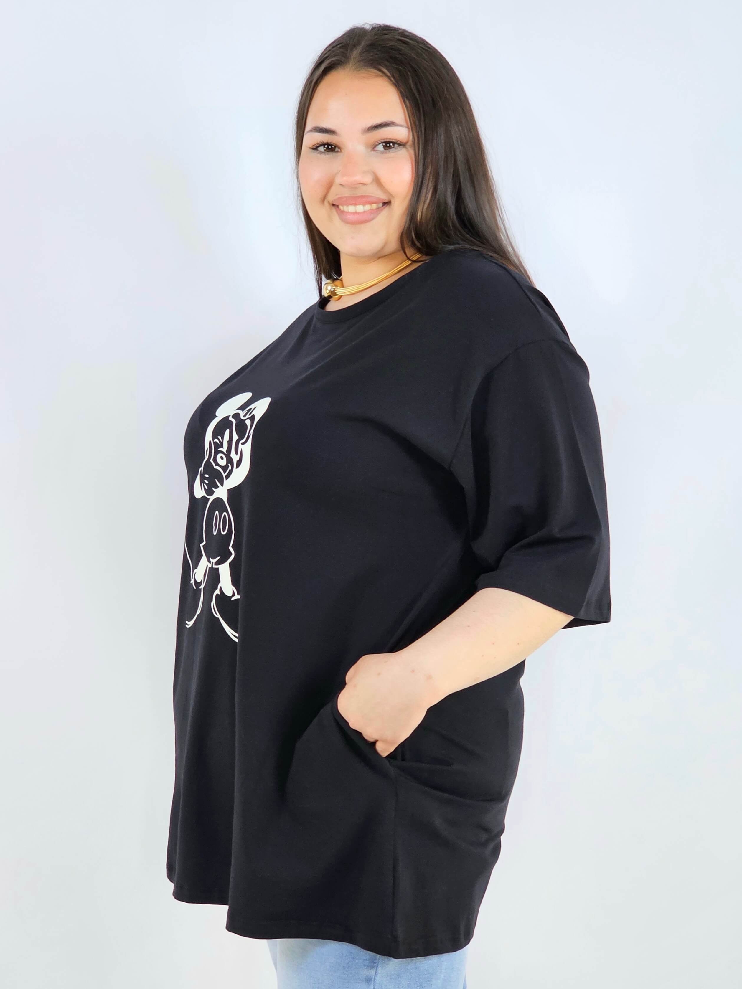 Bluzka plus size z nadrukiem Miki XXL – modny luz i wygoda Stylowa XL