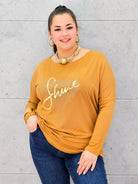 Bluzka plus size z nadrukiem SHINE – modny i wygodny look XXL Stylowa XL