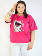 Bluzka plus size z nadrukiem – modna i wygodna koszulka damska XXL Stylowa XL