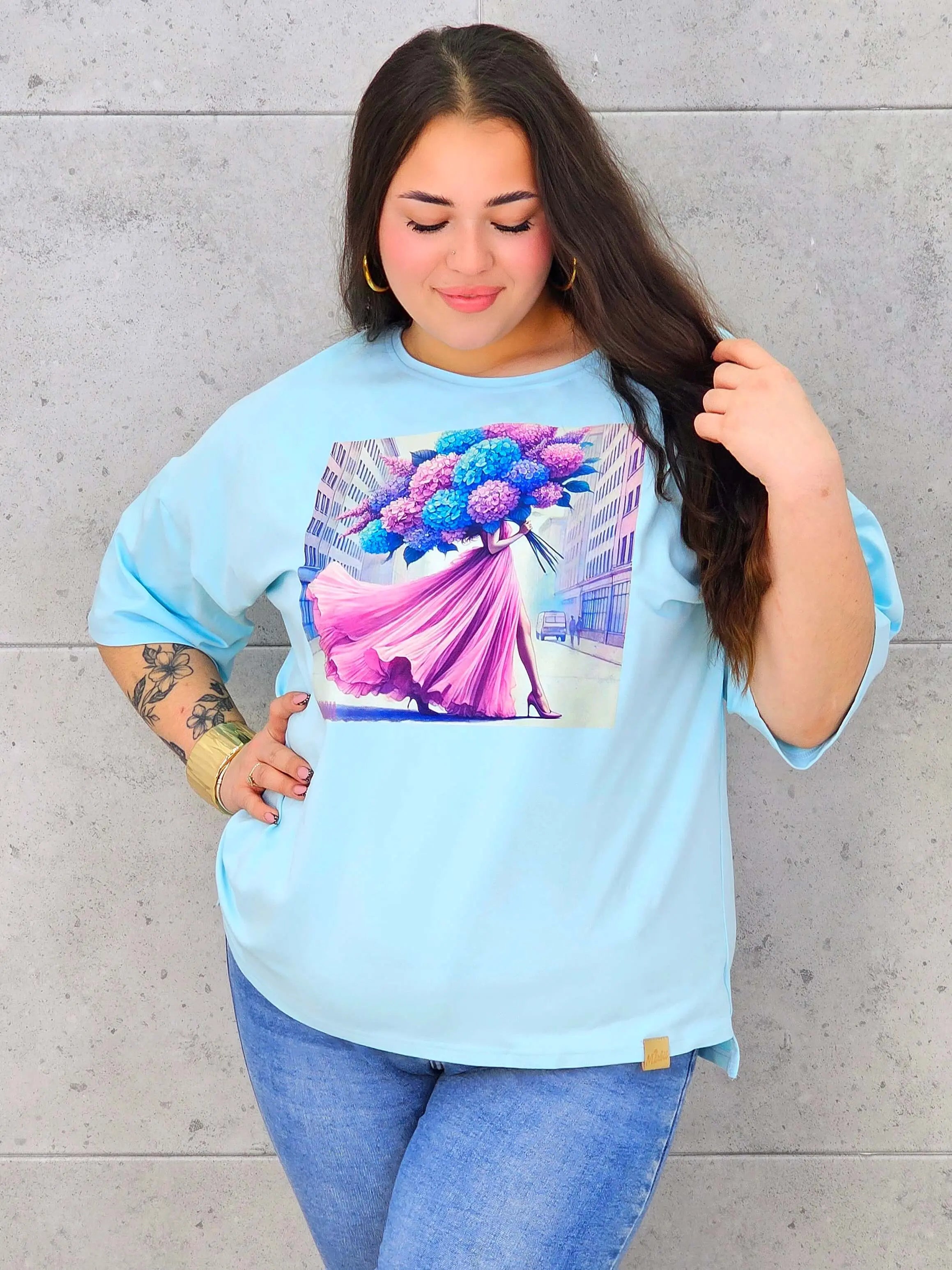 Bluzka plus size z nadrukiem – stylowy T-shirt XXL Stylowa XL