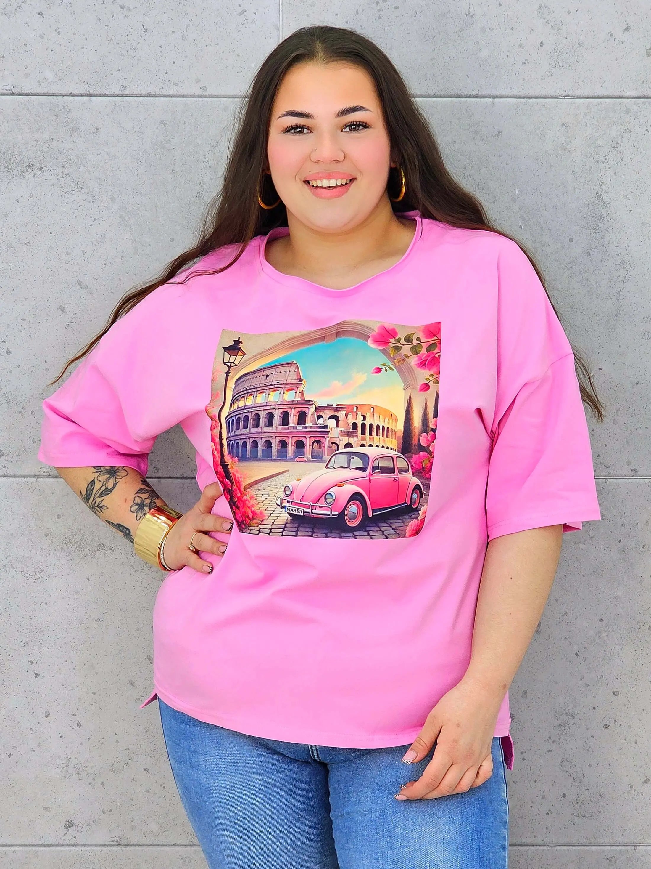 Bluzka plus size z nadrukiem – stylowy T-shirt XXL Stylowa XL