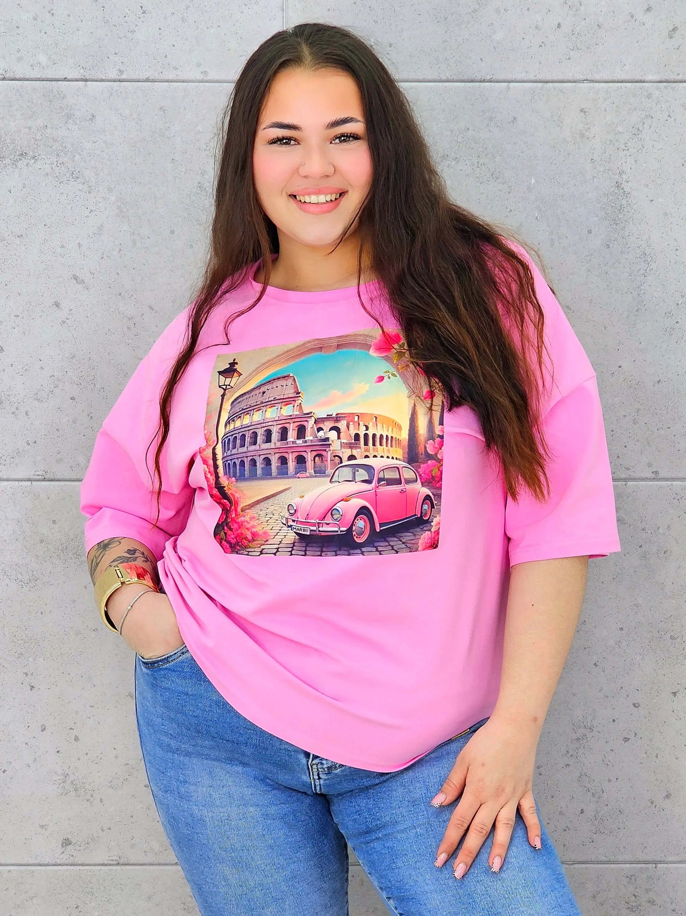 Bluzka plus size z nadrukiem – stylowy T-shirt XXL Stylowa XL
