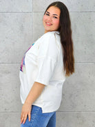 Bluzka plus size z nadrukiem – stylowy T-shirt XXL Stylowa XL