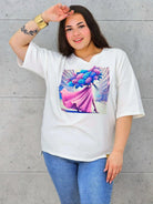 Bluzka plus size z nadrukiem – stylowy T-shirt XXL Stylowa XL