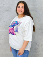 Bluzka plus size z nadrukiem – stylowy T-shirt XXL Stylowa XL