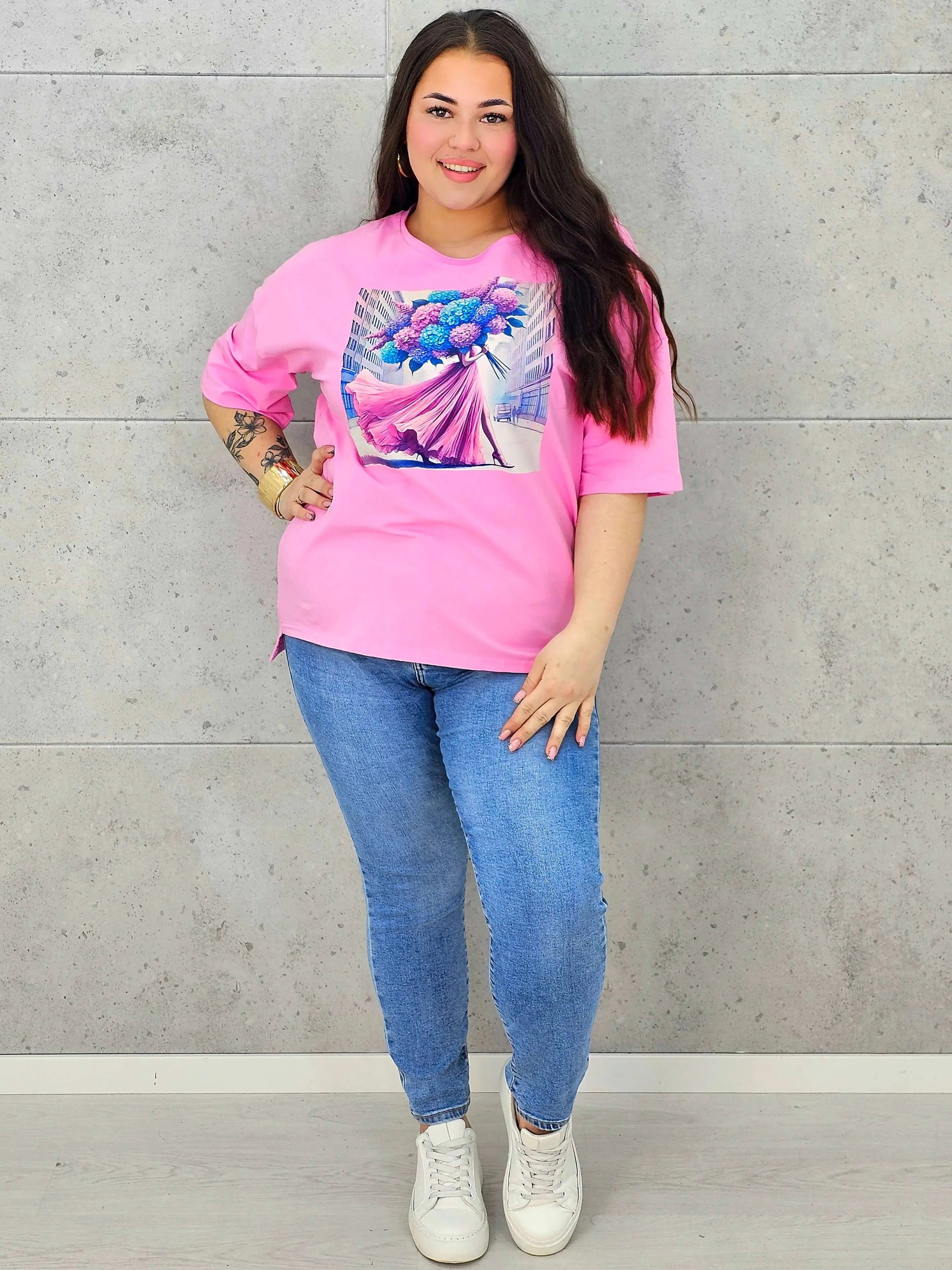 Bluzka plus size z nadrukiem – stylowy T-shirt XXL Stylowa XL