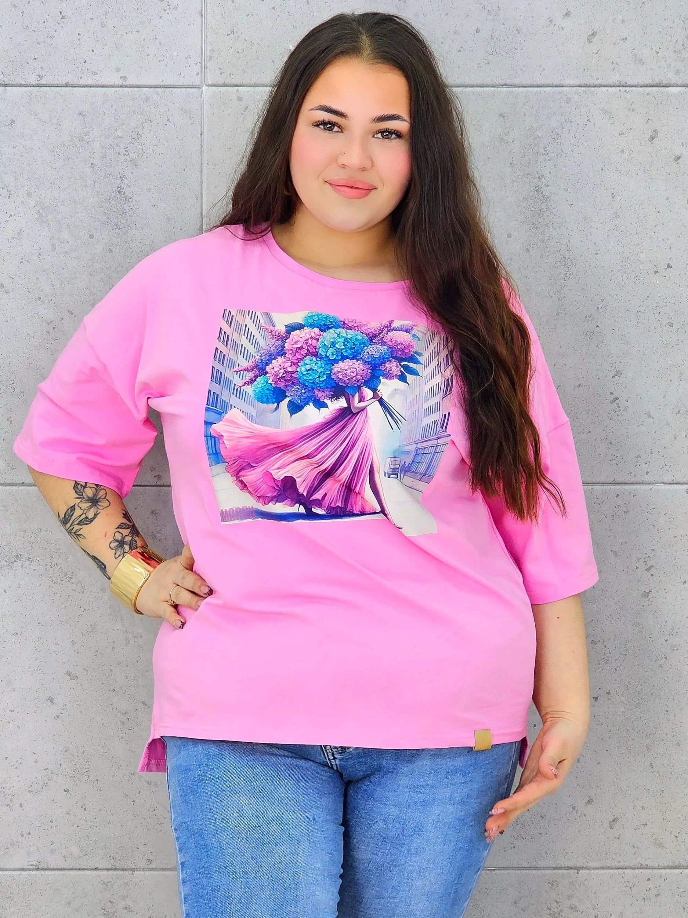 Bluzka plus size z nadrukiem – stylowy T-shirt XXL Stylowa XL