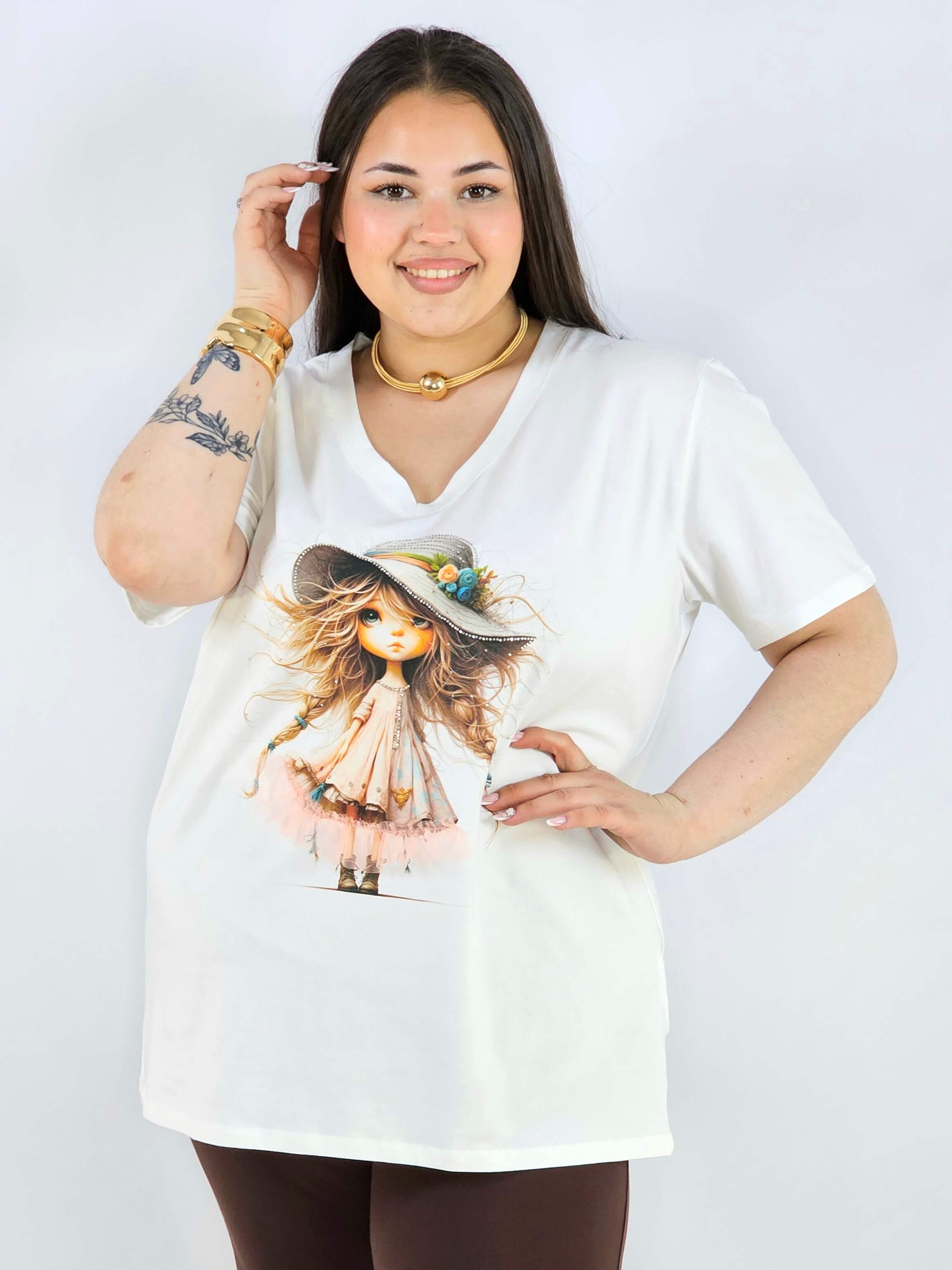 Bluzka plus size z nadrukiem dziewczynki XXL – uroczy styl i wygoda Stylowa XL