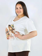 Bluzka plus size z nadrukiem dziewczynki XXL – uroczy styl i wygoda Stylowa XL