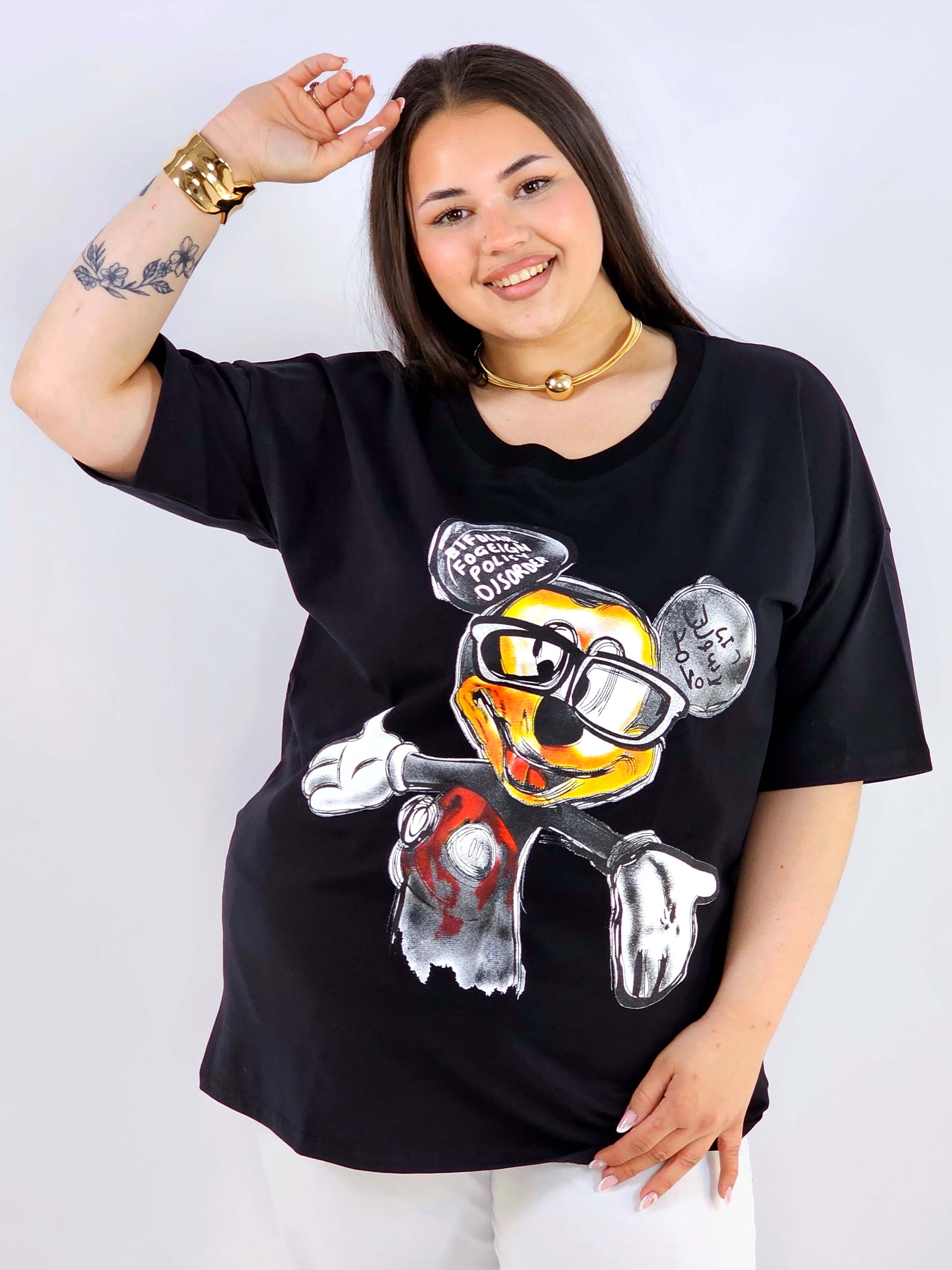 Bluzka plus size z nadrukiem oversize stylowy casual XXL Stylowa XL