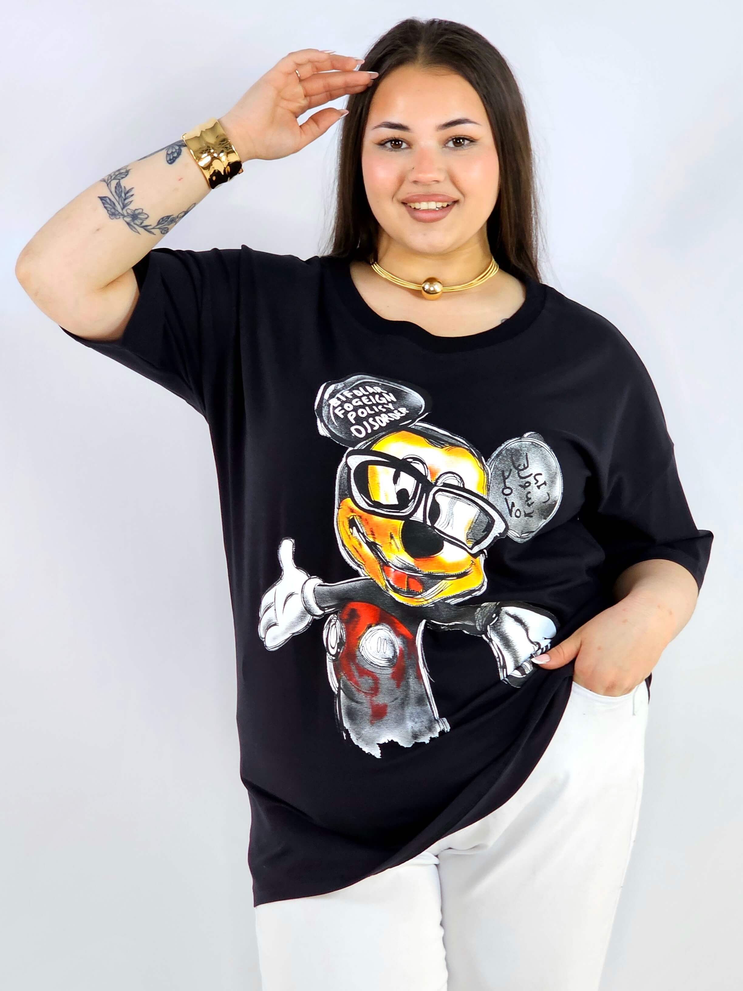 Bluzka plus size z nadrukiem oversize stylowy casual XXL Stylowa XL