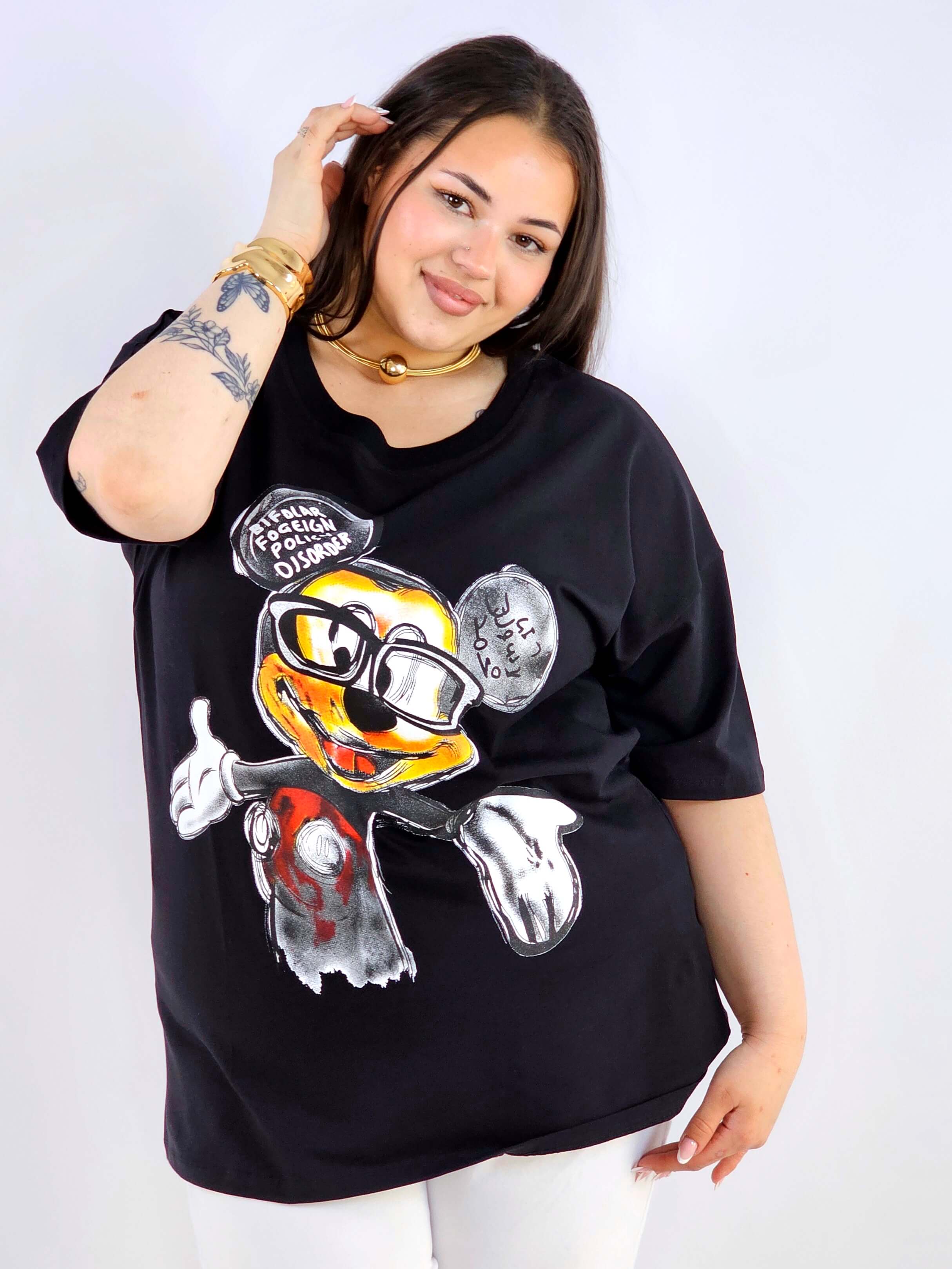 Bluzka plus size z nadrukiem oversize stylowy casual XXL Stylowa XL