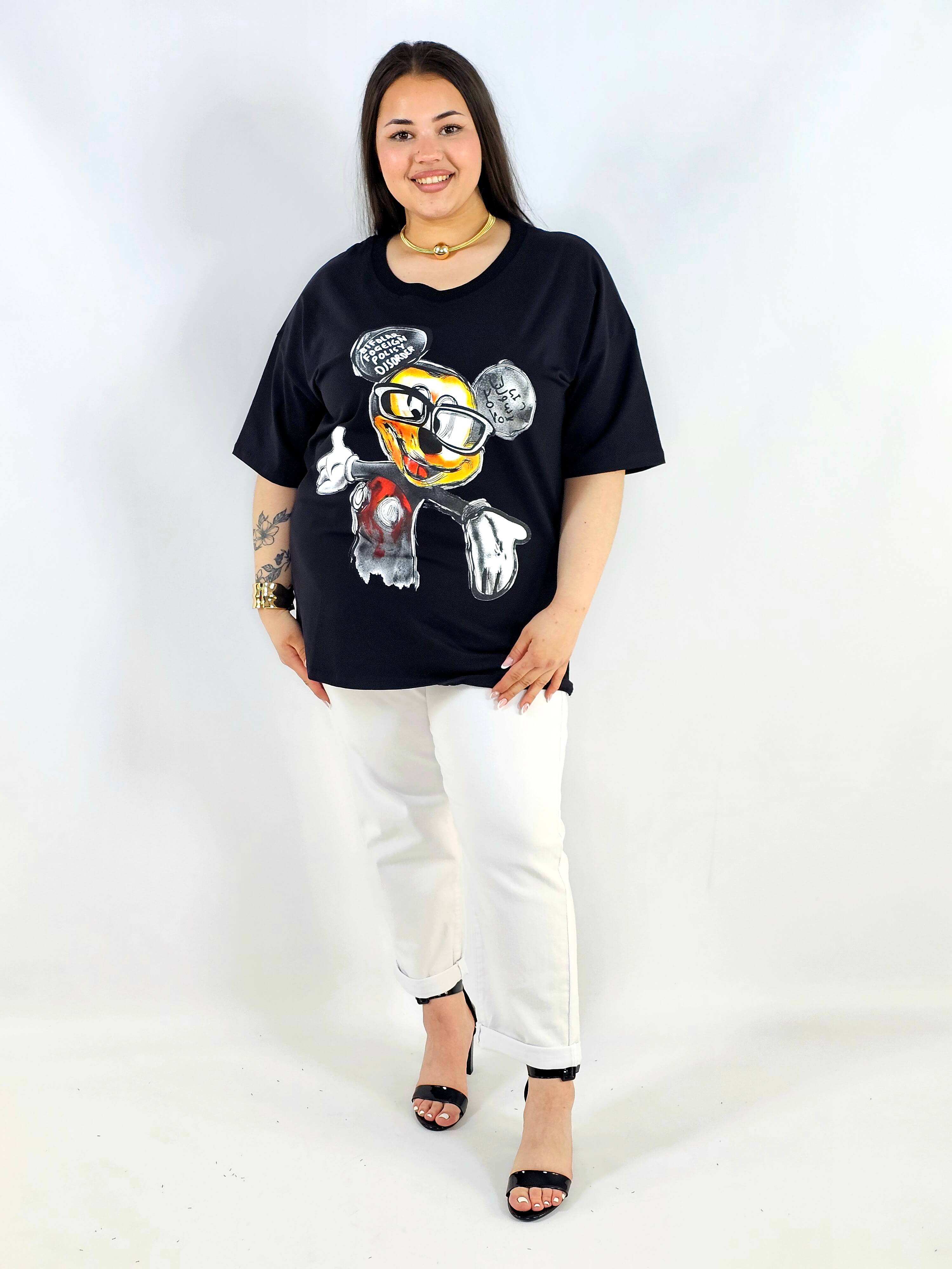 Bluzka plus size z nadrukiem oversize stylowy casual XXL Stylowa XL