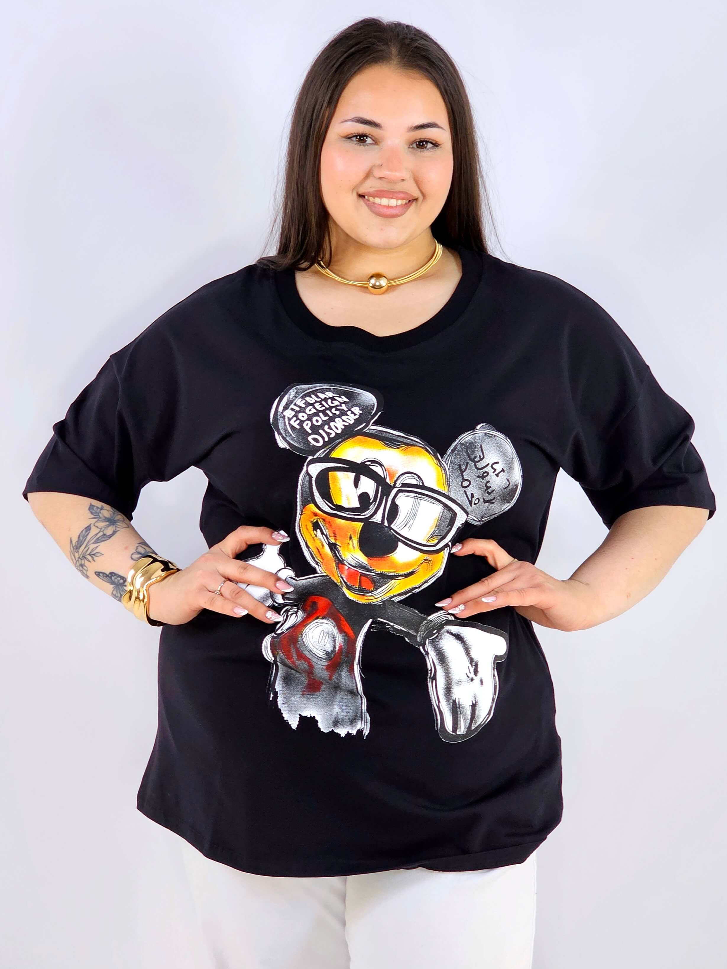 Bluzka plus size z nadrukiem oversize stylowy casual XXL Stylowa XL