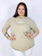 Bluzka plus size z napisem LOS ANGELES – luźny t-shirt damski XXL Stylowa XL
