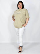 Bluzka plus size z napisem LOS ANGELES – luźny t-shirt damski XXL Stylowa XL