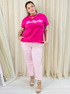 Bluzka plus size z napisem Los Angeles – modna koszulka damska XXL Stylowa XL