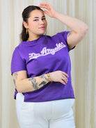 Bluzka plus size z napisem Los Angeles – modna koszulka damska XXL Stylowa XL