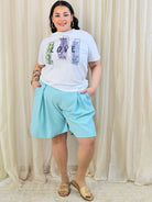 Bluzka plus size z ozdobnym nadrukiem i krótkim rękawem Stylowa XL