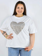 Bluzka plus size z ozdobnym sercem oversize lekka i stylowa Stylowa XL