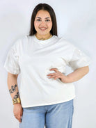 Bluzka plus size z ozdobnymi rękawami lekka i wygodna na co dzień Stylowa XL