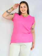 Bluzka plus size z wiskozy – lekka bluzka damska XXL z haftowanym rękawem Stylowa XL