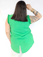 Bluzka plus size z wiskozy – lekka bluzka damska XXL z haftowanym rękawem Stylowa XL