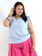 Bluzka plus size z wiskozy – lekka bluzka damska XXL z haftowanym rękawem Stylowa XL