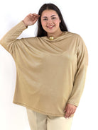 Bluzka plus size złota – elegancka bluzka XXL z połyskiem Stylowa XL