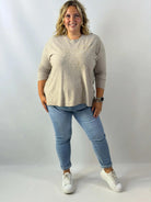 Bluzka sweterkowa Plus Size z efektownym haftem kwiatowym Stylowa XL