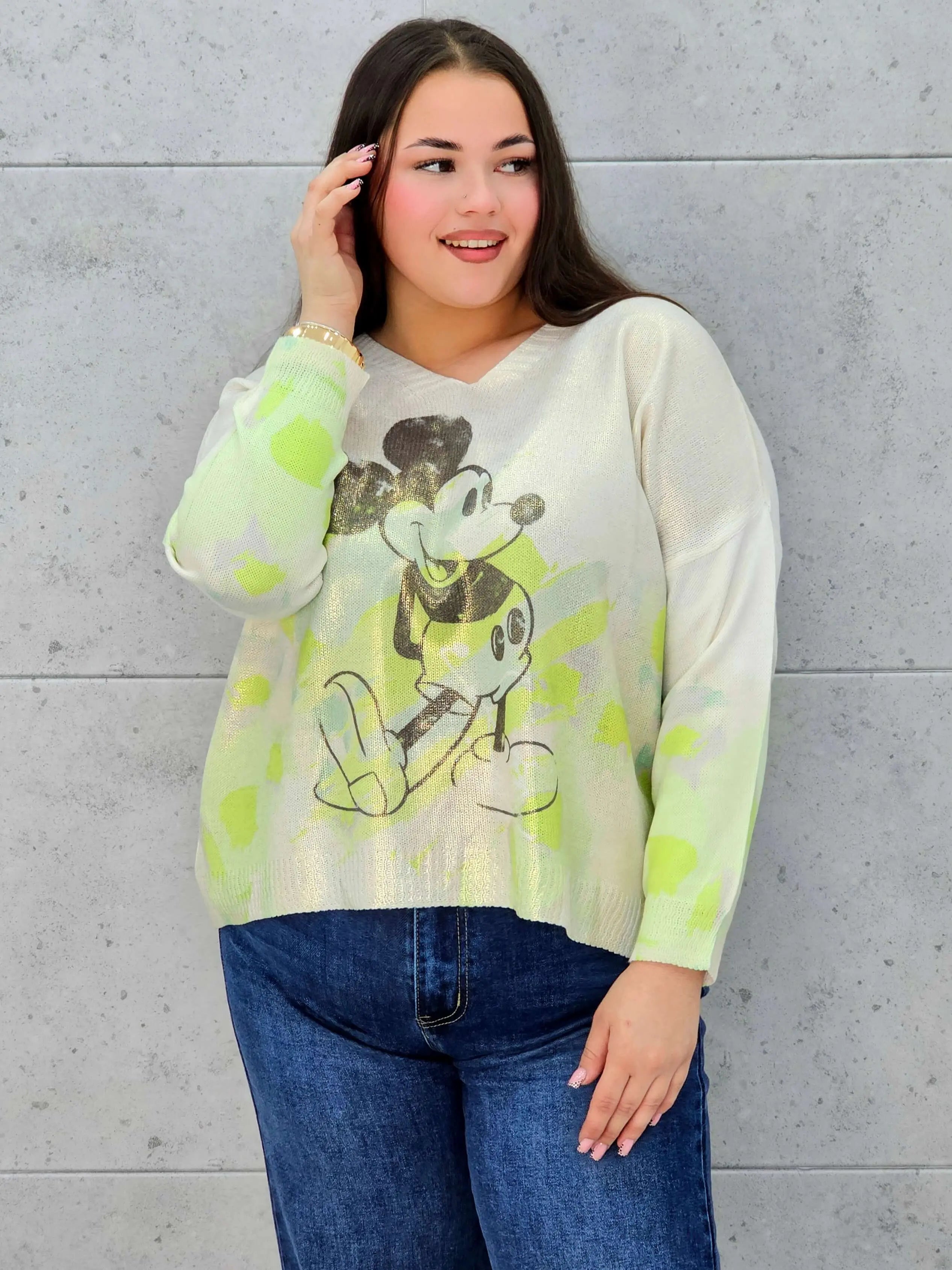 Bluzka sweterkowa plus size z nadrukiem – lekka i stylowa Stylowa XL Stylowa XL