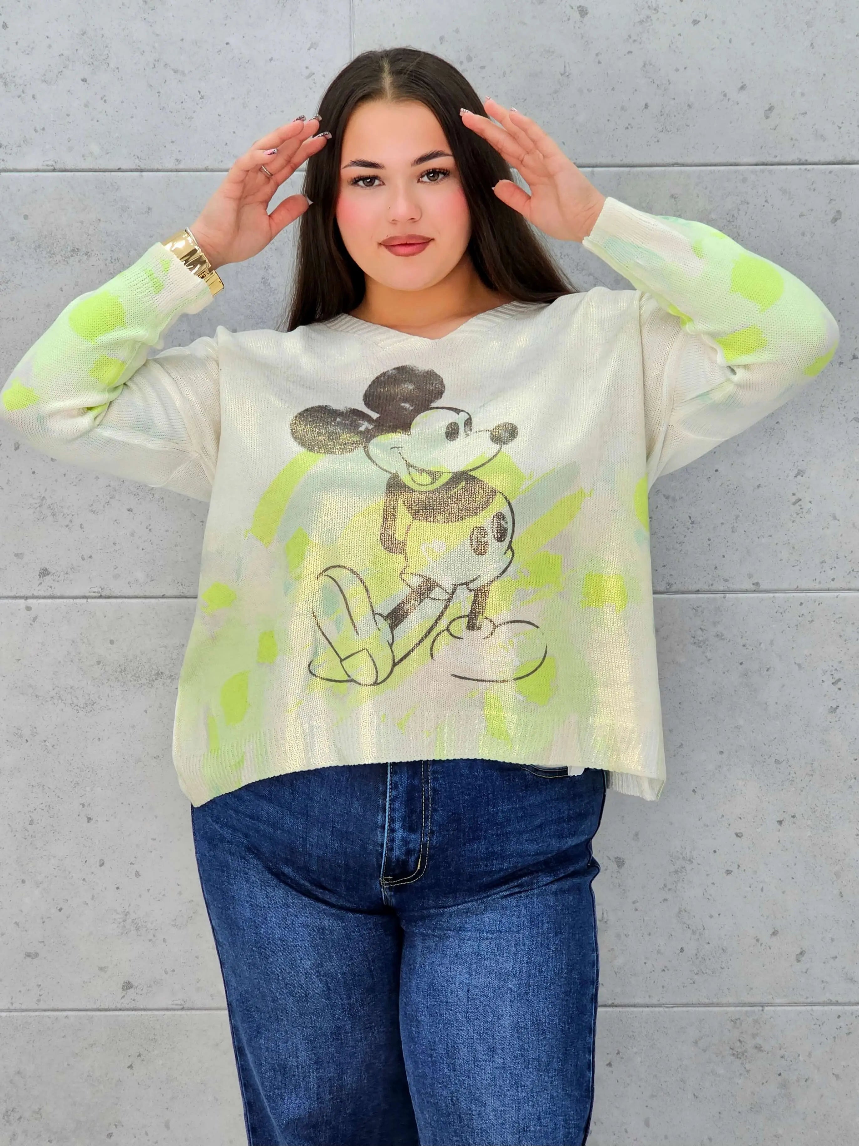 Bluzka sweterkowa plus size z nadrukiem – lekka i stylowa Stylowa XL Stylowa XL