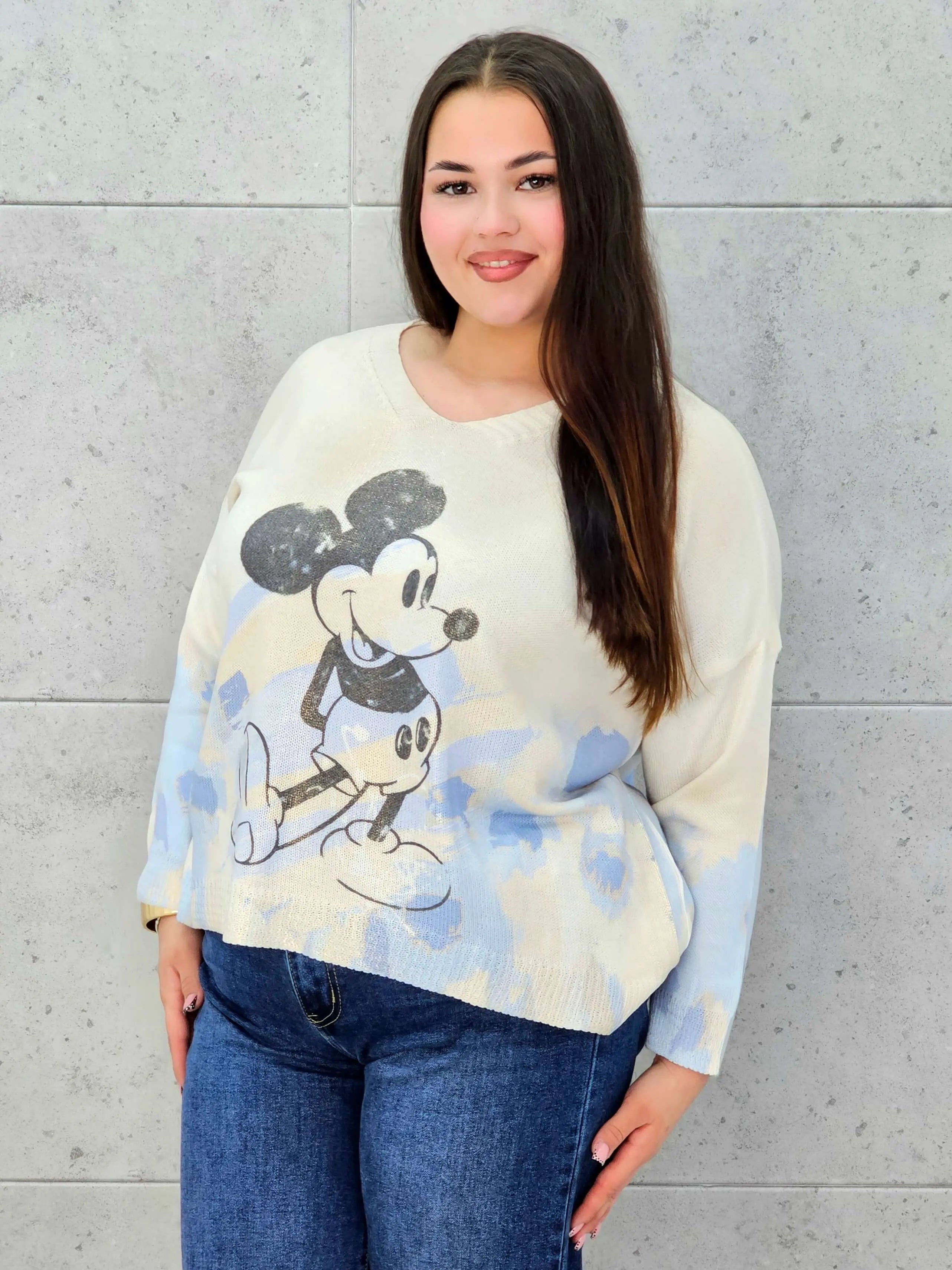 Bluzka sweterkowa plus size z nadrukiem – lekka i stylowa Stylowa XL Stylowa XL