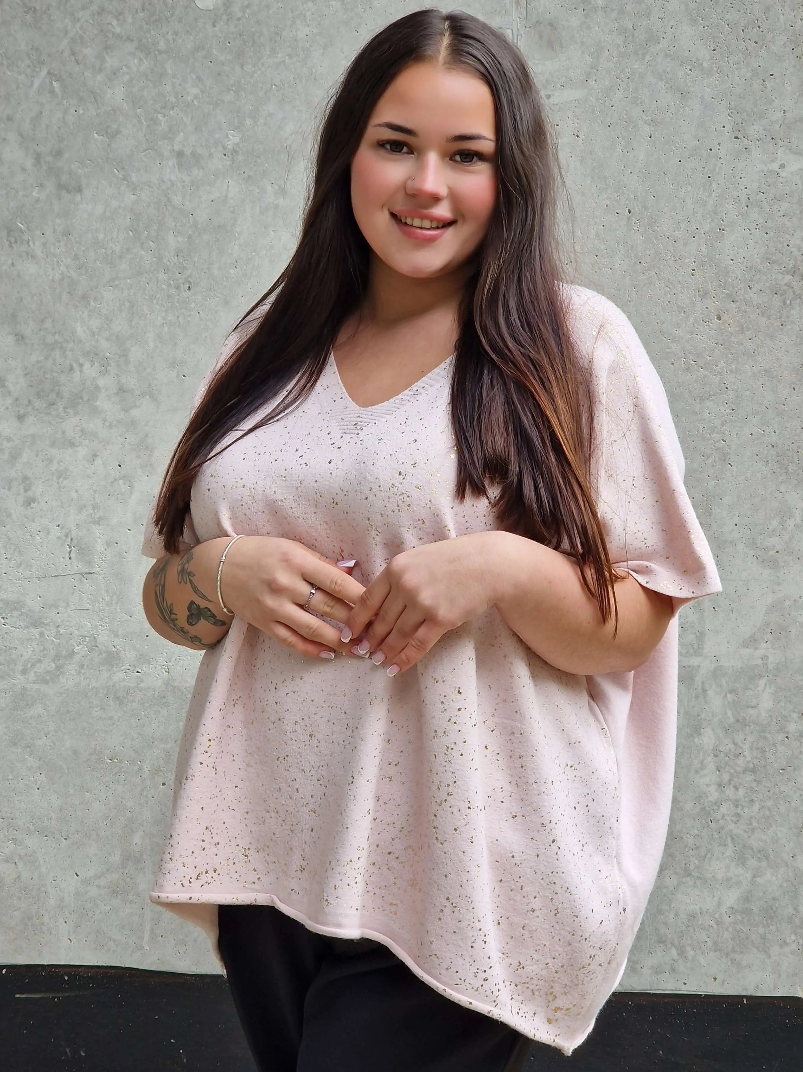 Bluzka sweterkowa z krótkim rękawem Stylowa XL