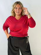Bluzka wiskozowa Plus Size z kobiecym dekoltem w serek Stylowa XL