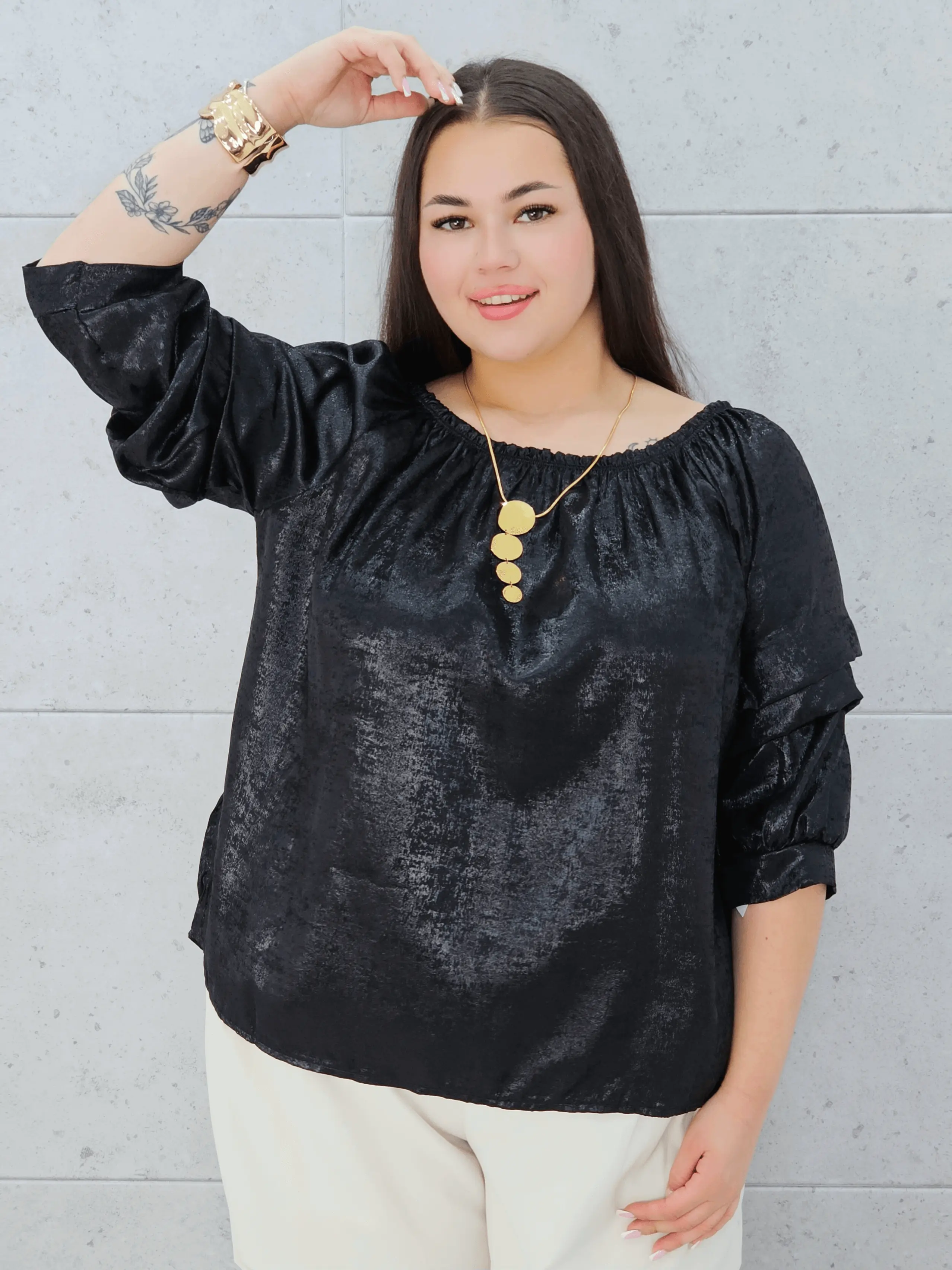 Bluzka z Efektem Błysku Stylowa XL